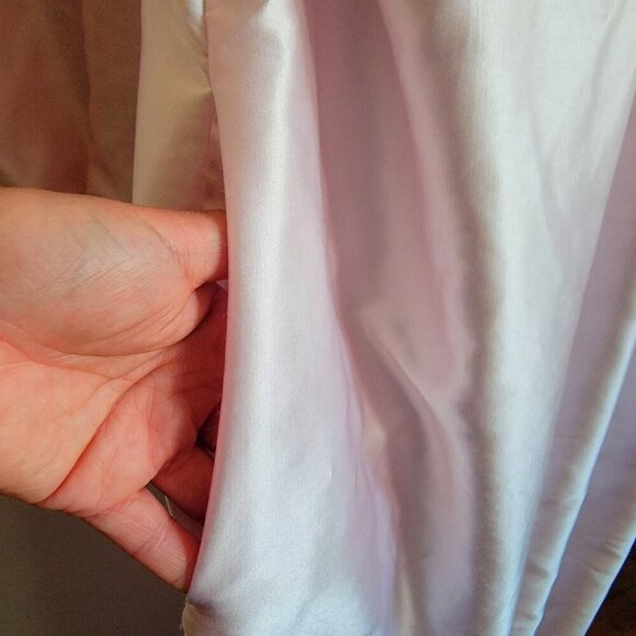 Vintage Pink Satin Nightgown With Embroidered Floral & Pearls Details Size M - Picture 16 of 16